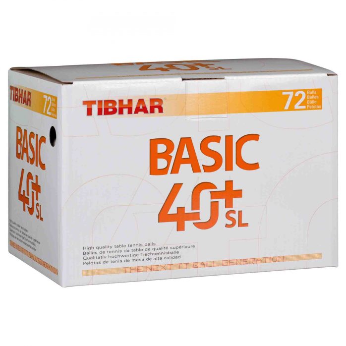 Tibhar Basic 40+ SL Cell Free (PLASTIC) Per doosje (72) wit